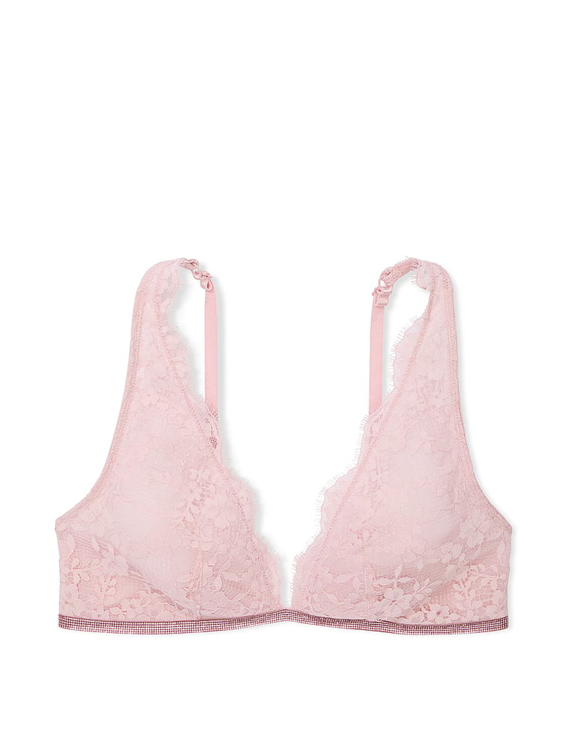 vs Dream Angels Twinkle Lace Triangle Bra Chalk Rose 3 of 4 