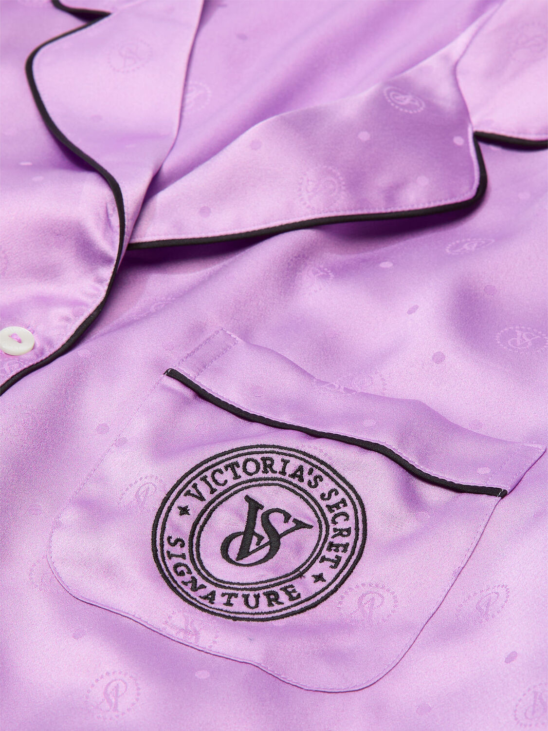 vs Victoria's Secret Glazed Satin Long Pajama Set Charmed Violet 2 of 2 