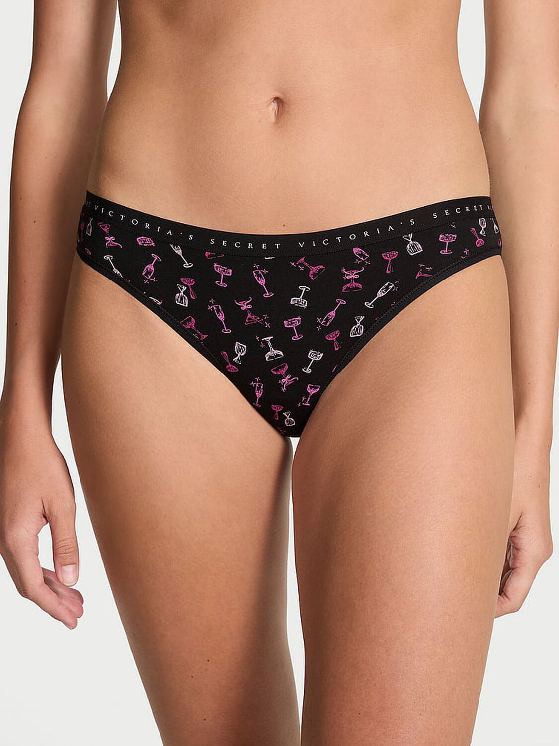 vs Victoria's Secret Stretch Cotton Bikini Panty Black Cocktails 3 of 3 