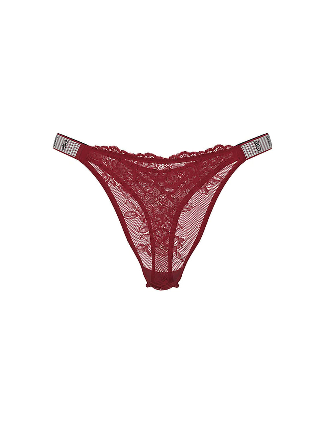 vs Very Sexy Shine Strap Rose Lace Panty Sangria Red 2 of 2 