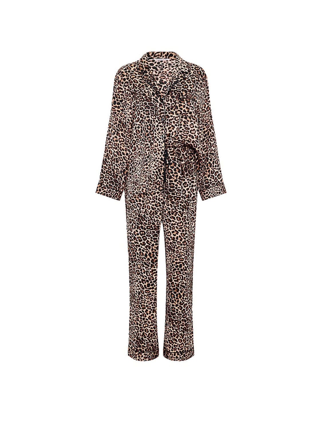 vs Victoria's Secret Signature Satin Long Pajama Set Leopard 3 of 3 