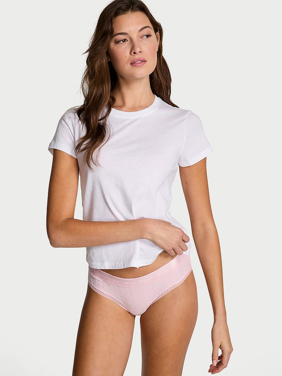 vs Victoria's Secret Mix & Match Sleep Perfect Cotton Tee Vs White 1 of 4 