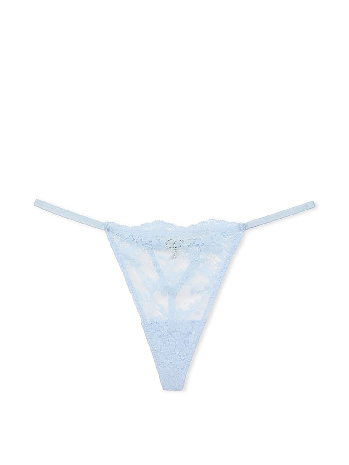 vs Dream Angels Twinkle Bow Lace V-String Panty Light Blue 3 of 4 