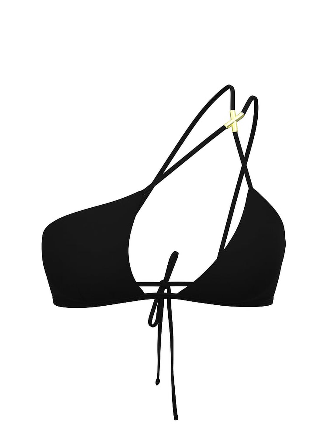 vs Victoria's Secret Swim Archives Sexy Straps One-Shoulder Bikini Top Black 3 of 3 
