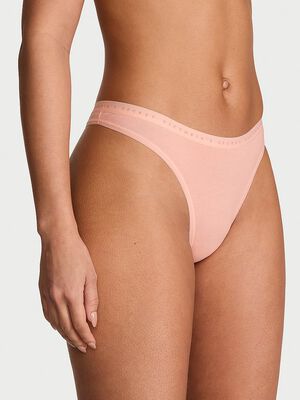 Stretch Cotton High-Leg Scoop Thong Panty