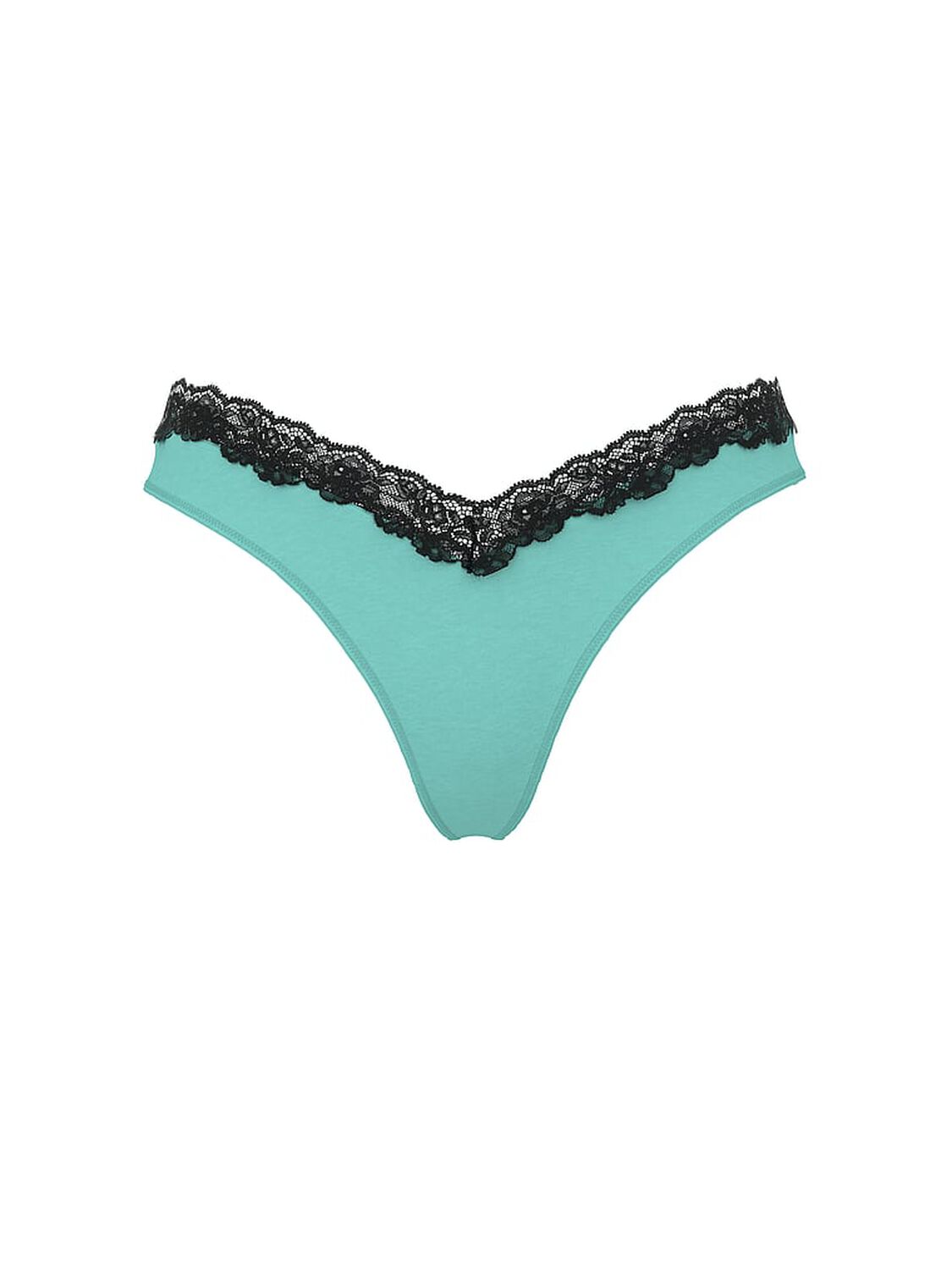 vs Very Sexy Lace-Trim High-Leg Thong Panty Dusty Turquoise 1 of 2 