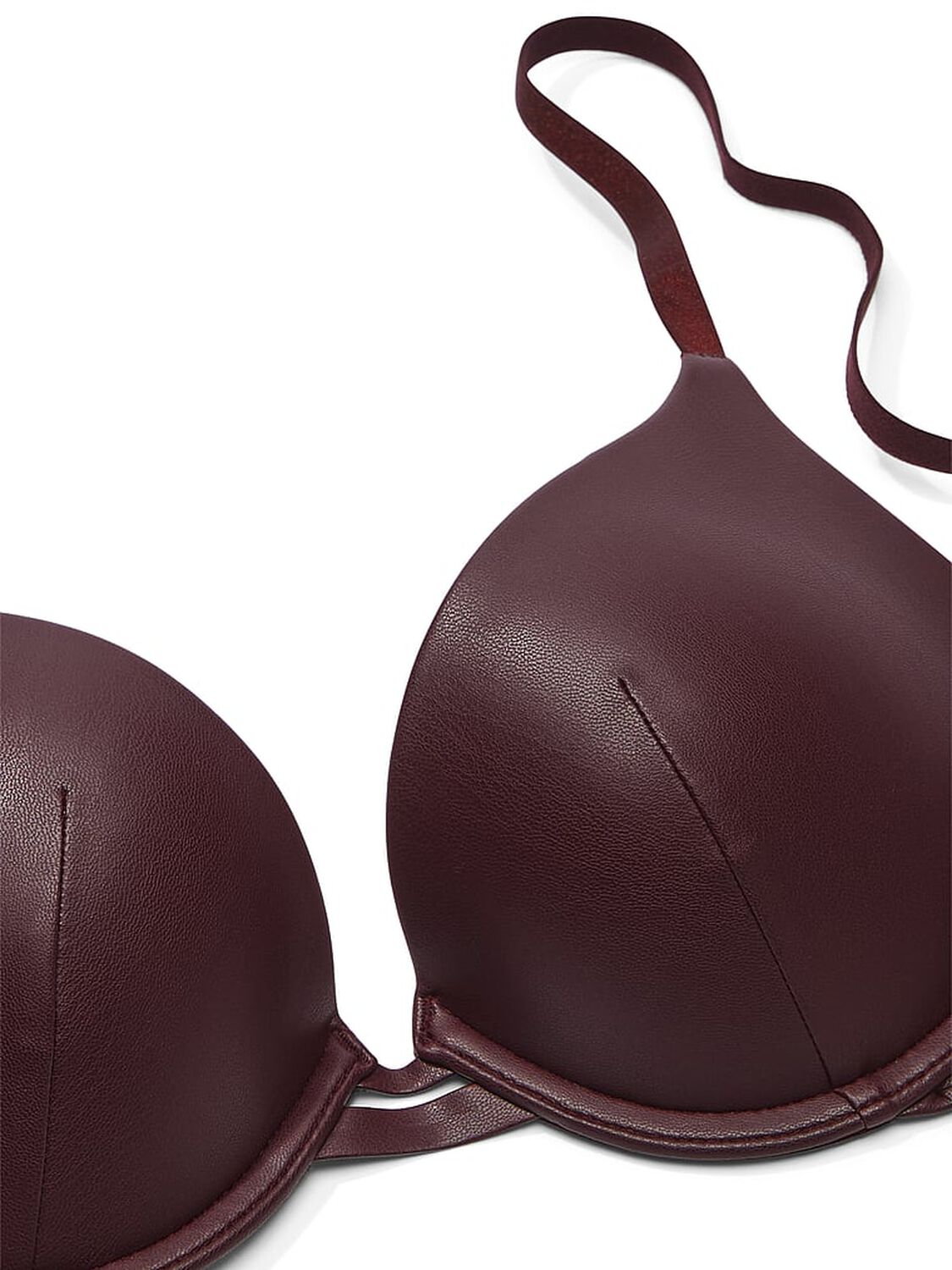vs Very Sexy Faux Leather Push-Up Bra Burgundy Brown 4 of 4 