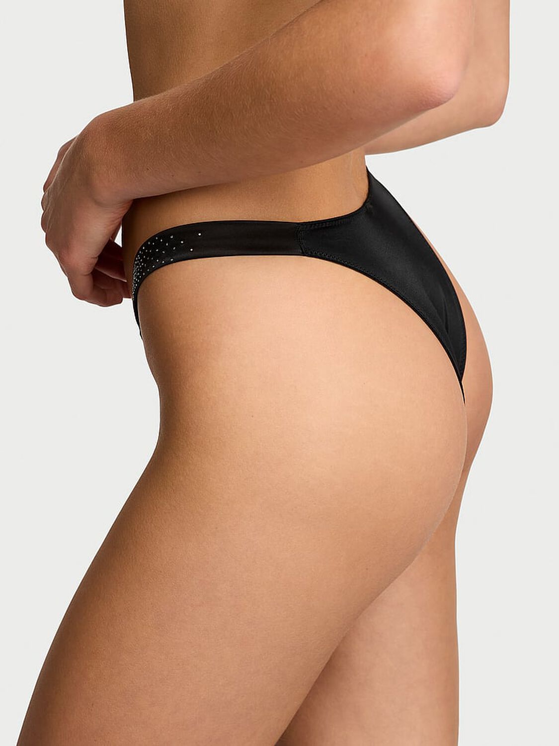 vs Very Sexy Scattered Shine Strap Brazilian Panty Black 2 of 4 
