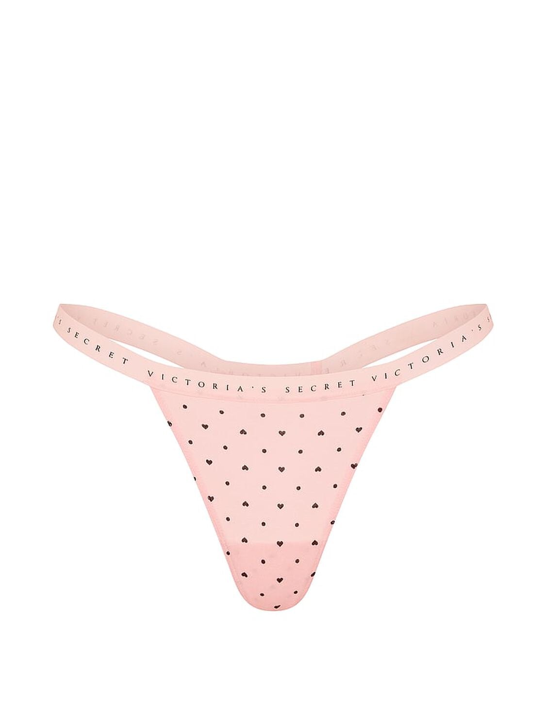vs Victoria's Secret Stretch Cotton V-String Panty Angel Pink Heart Dots 3 of 3 