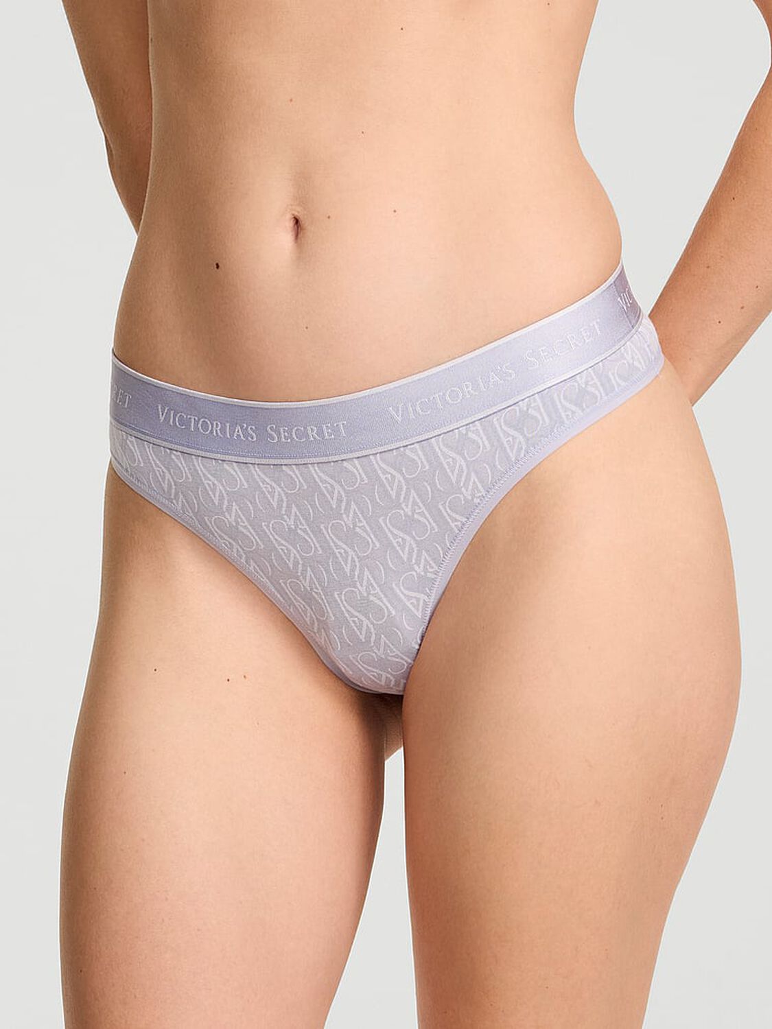 vs Cotton Logo Cotton Thong Panty Icy Lavender Vs Lock Up 1 of 3 