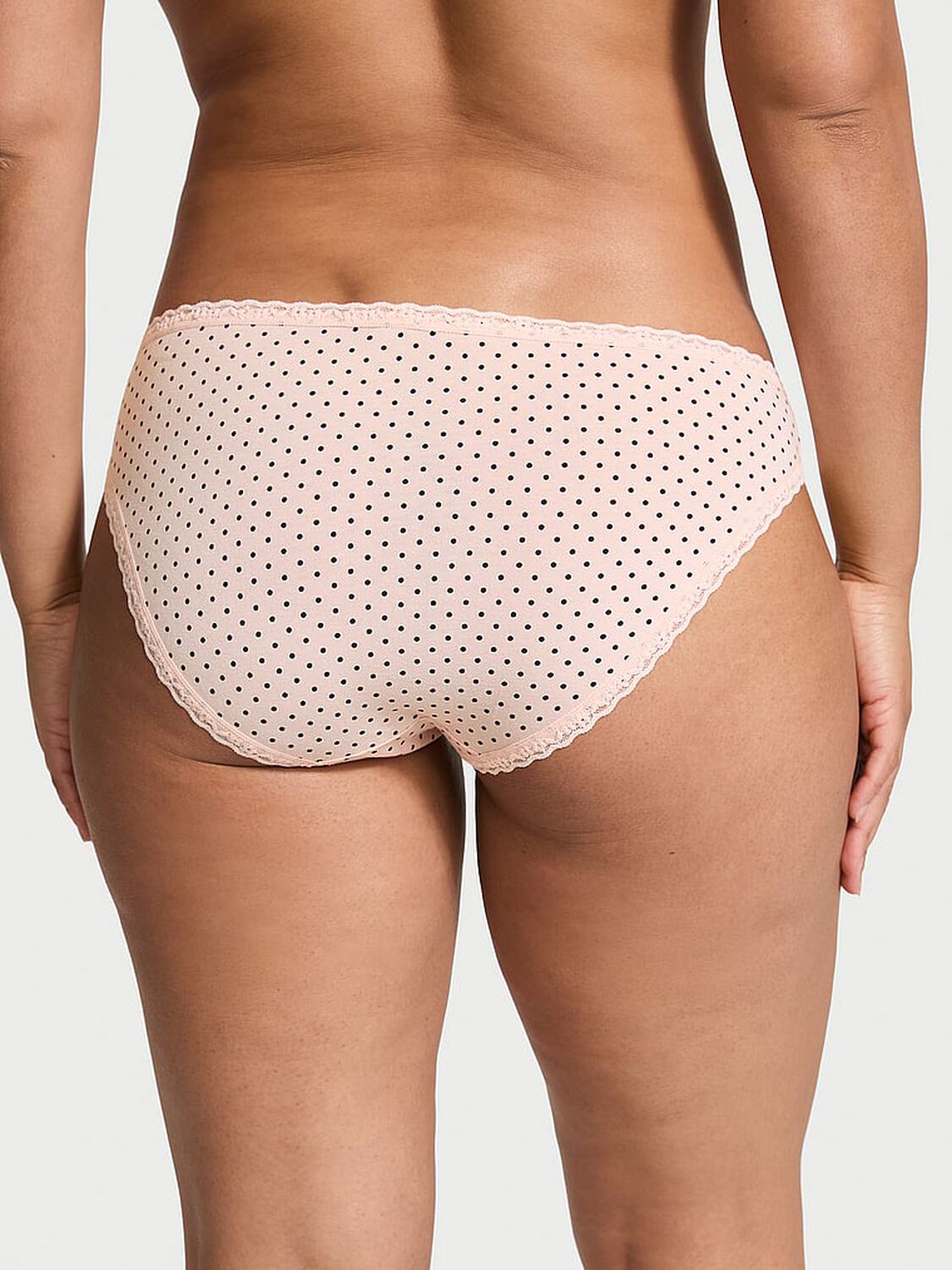 vs The Lacie Lace-Trim Cotton Bikini Panty Purest Pink Dots 2 of 3 