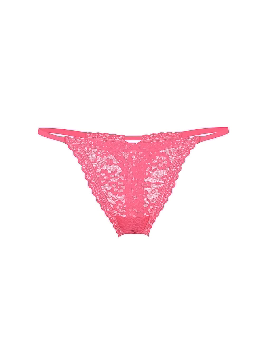 vs The Lacie Lace Strappy-Back String Thong Panty Neon Hot Pink 3 of 3 