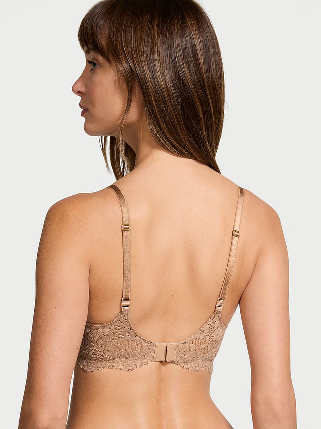 vs Dream Angels Lace Lightly Lined Classic Coverage Demi Bra Praline 2 of 4 