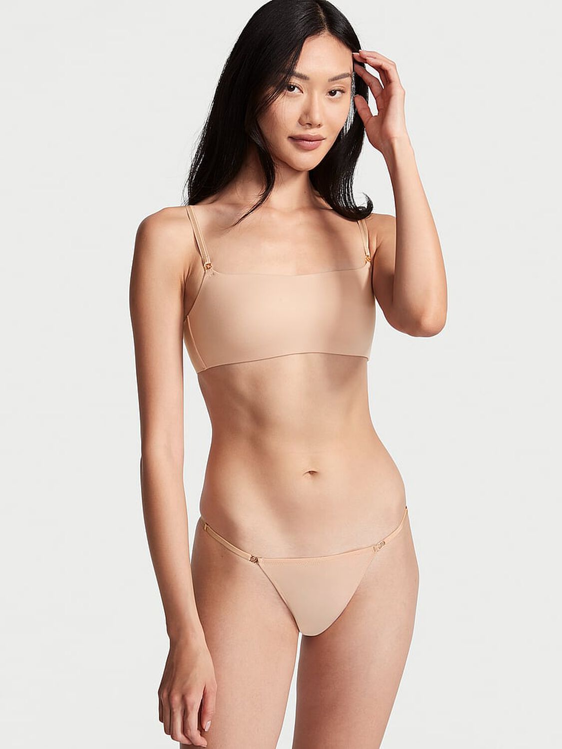 vs Love Cloud Adjustable String Thong Panty Marzipan 1 of 3 