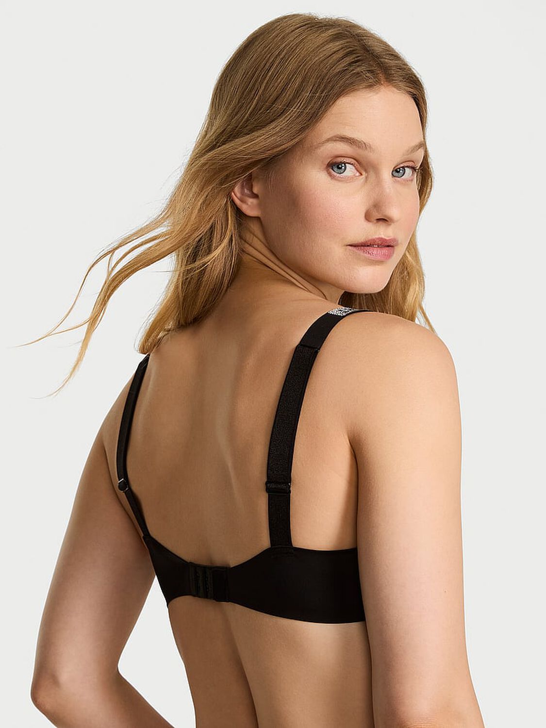 vs Very Sexy Logo Shine Strap Push-Up Bra Black 2 of 3 