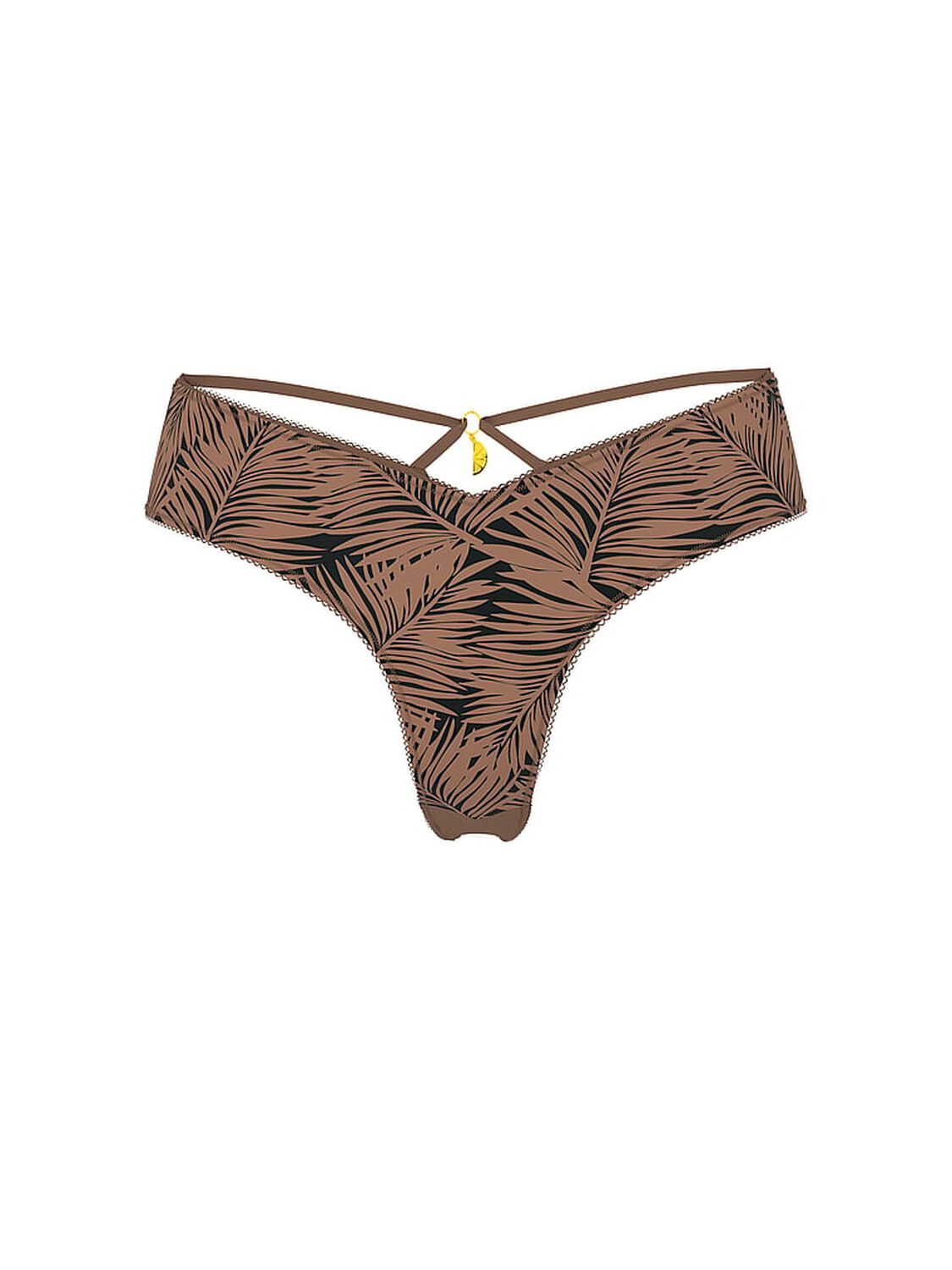 vs Very Sexy Strappy-Back Charm High-Leg Cheeky Panty Cocoa Palms 2 of 3 
