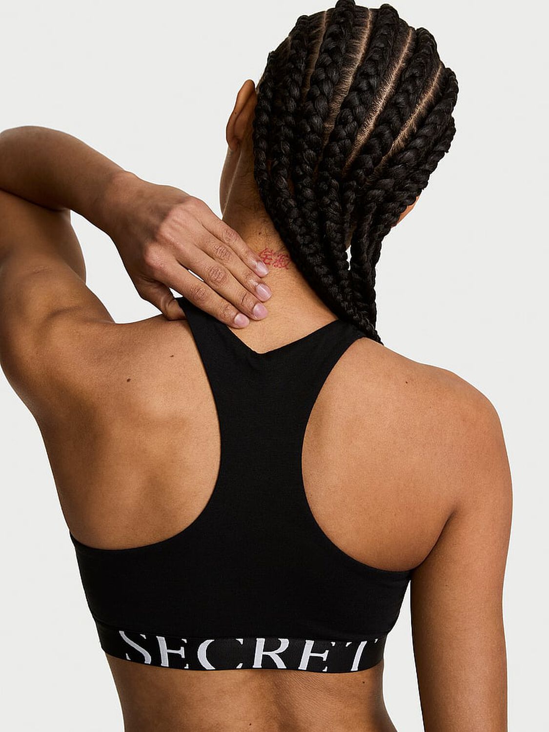 vs The T-Shirt Cotton Exploded Logo Unlined High-Neck Bralette Black 1 of 3 