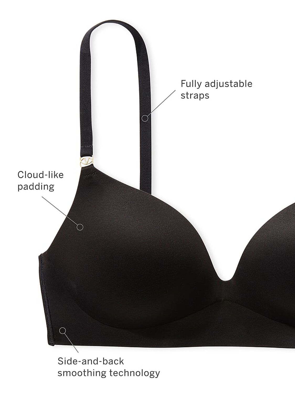vs Love Cloud Wireless Push-Up Bra Black 4 of 4 