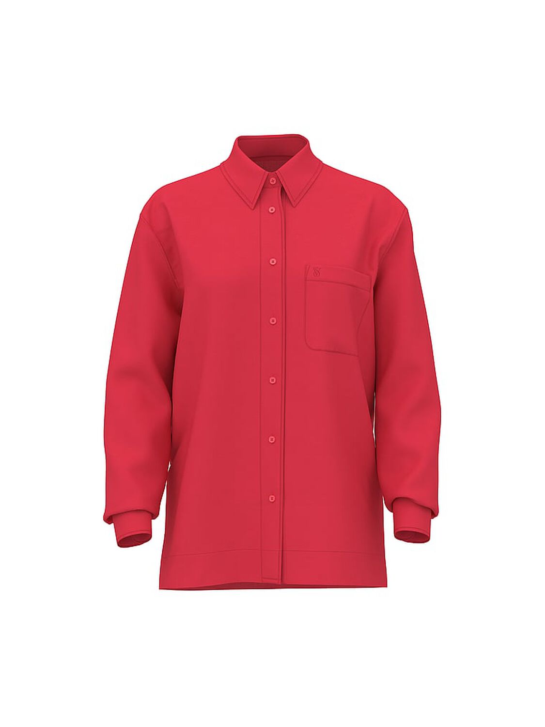 vs Victoria's Secret Swim Beachwear Linen Boxy Long-Sleeve Shirt Poppy 3 of 4 