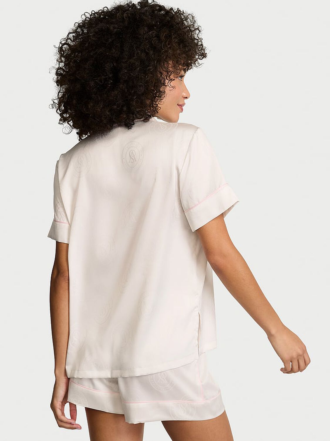 vs Victoria's Secret Signature Satin Short Pajama Set Coconut White 2 of 2 