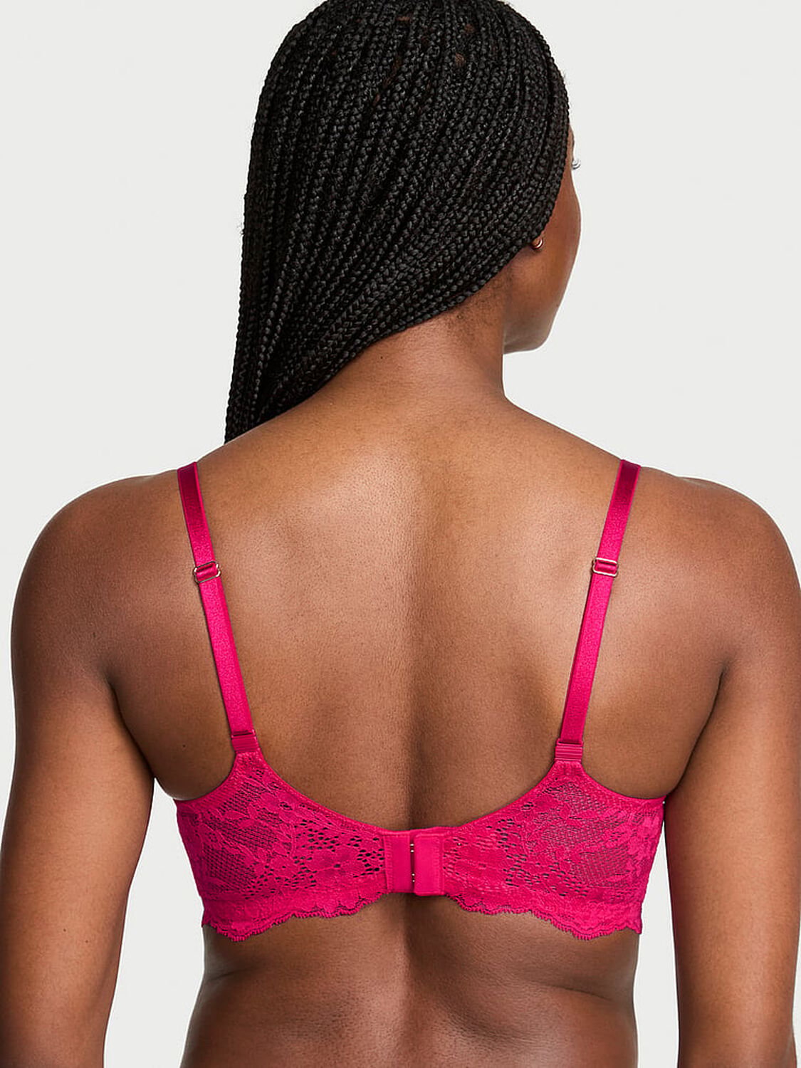 vs Dream Angels Lace Push-Up Bra Vibrant Fuchsia 2 of 3 