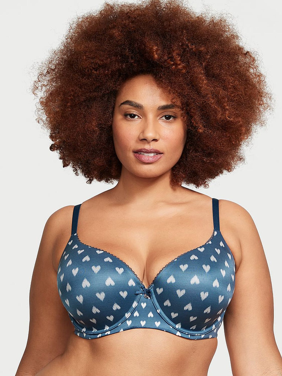 vs Body By Victoria Lightly Lined Smooth Demi Bra Midnight Sea Shibori Hearts 1 of 4 