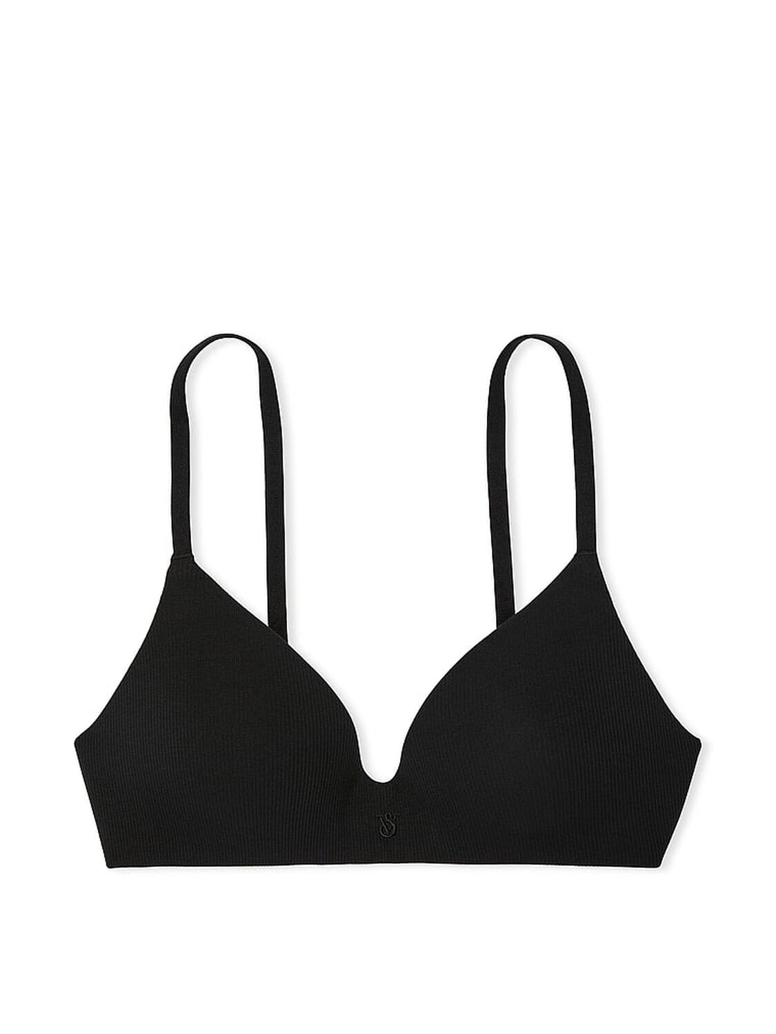 vs The T-Shirt Lightly Lined Wireless Ribbed Cotton Bra Black 3 of 3 