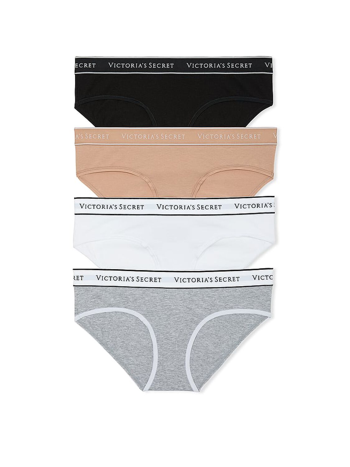 vs Victoria's Secret 4-Pack Logo Cotton Hiphugger Panties Multicolored 1 of 1 