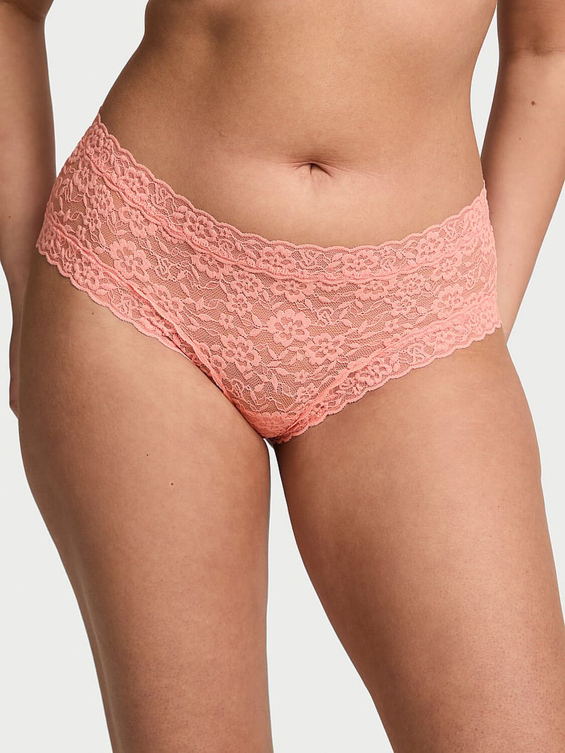vs The Lacie Blossom Lace Strappy-Back Cheeky Panty Just Peachy 1 of 2 