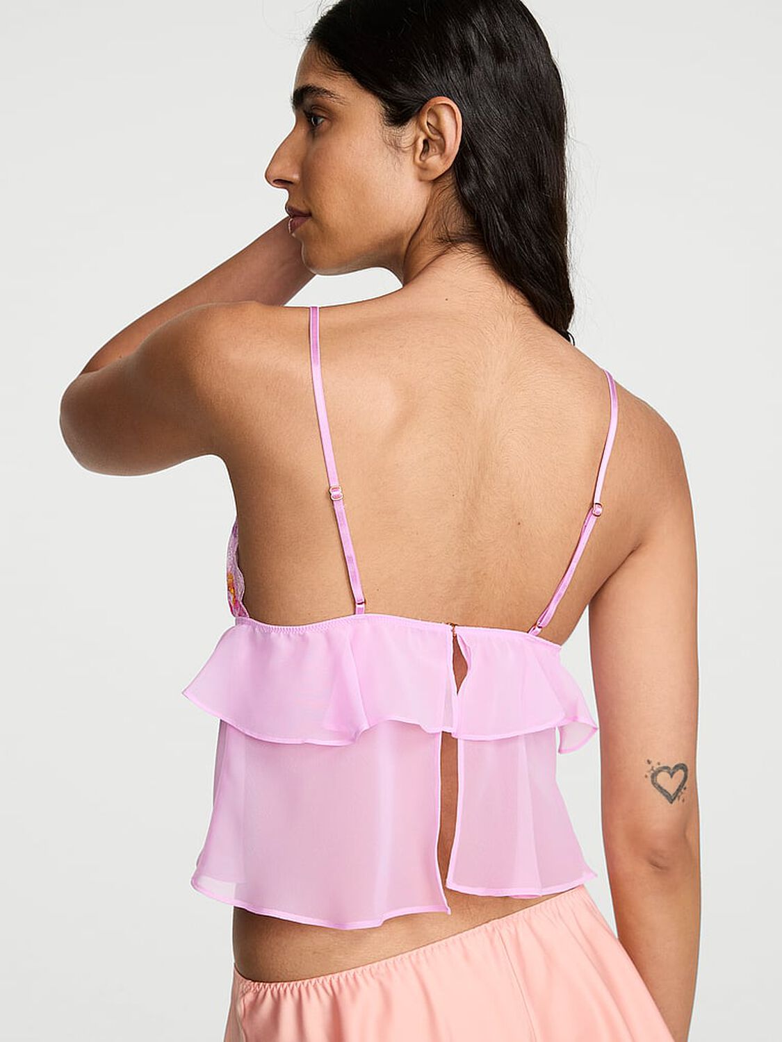 vs Dream Angels Watercolor Embroidery Flutter Bra Top Watercolor Pink 2 of 3 