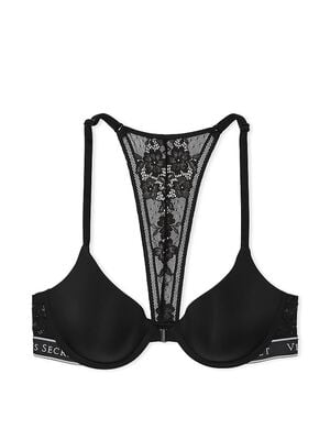 Lightly Lined Front-Close Lace-Trim Demi Bra