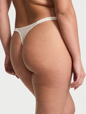Peony Embroidery Bridal Strappy Thong Panty