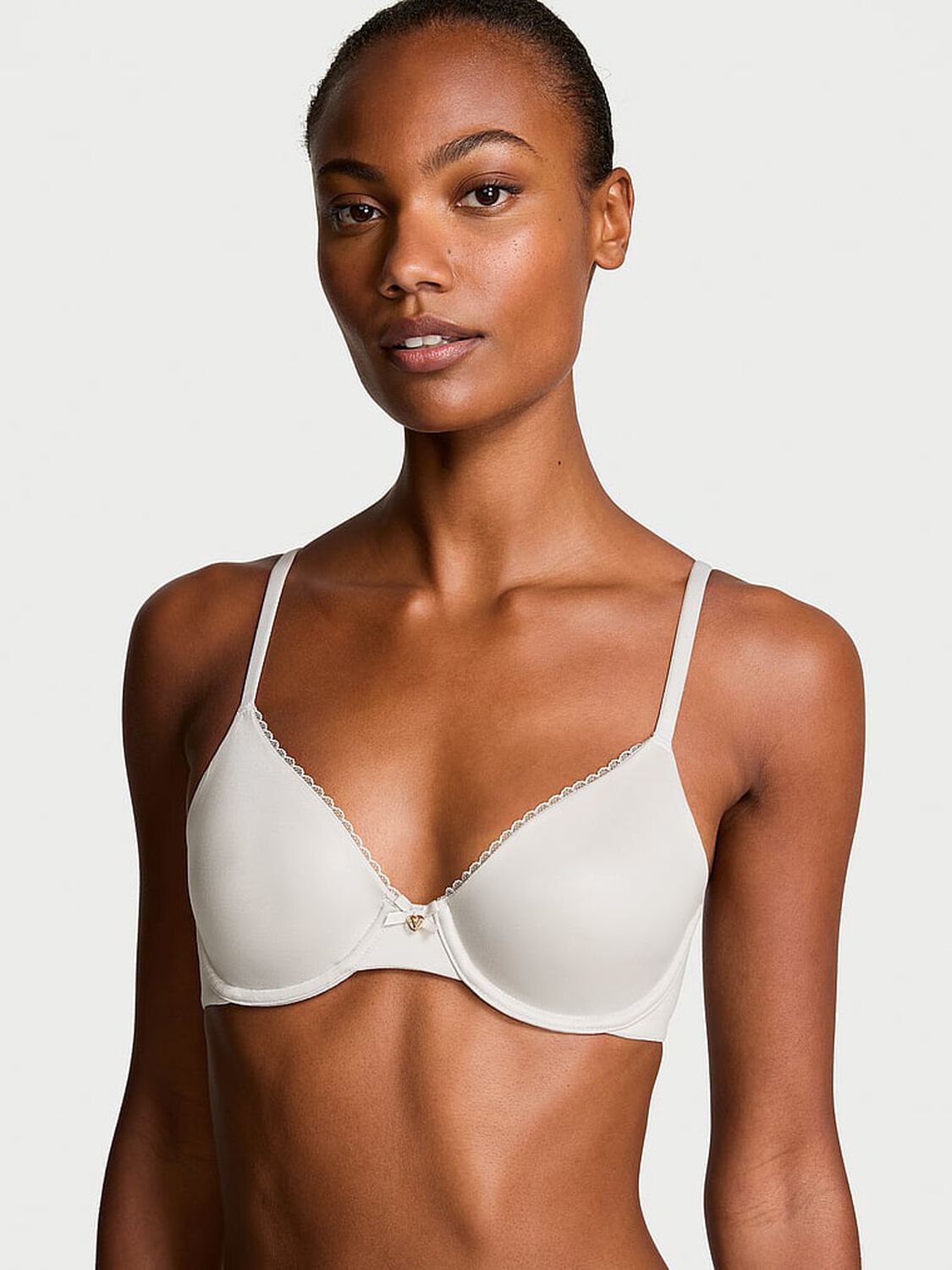 vs Body By Victoria Invisible Lift Unlined Smooth Demi Bra Silver Pearl 1 of 3 