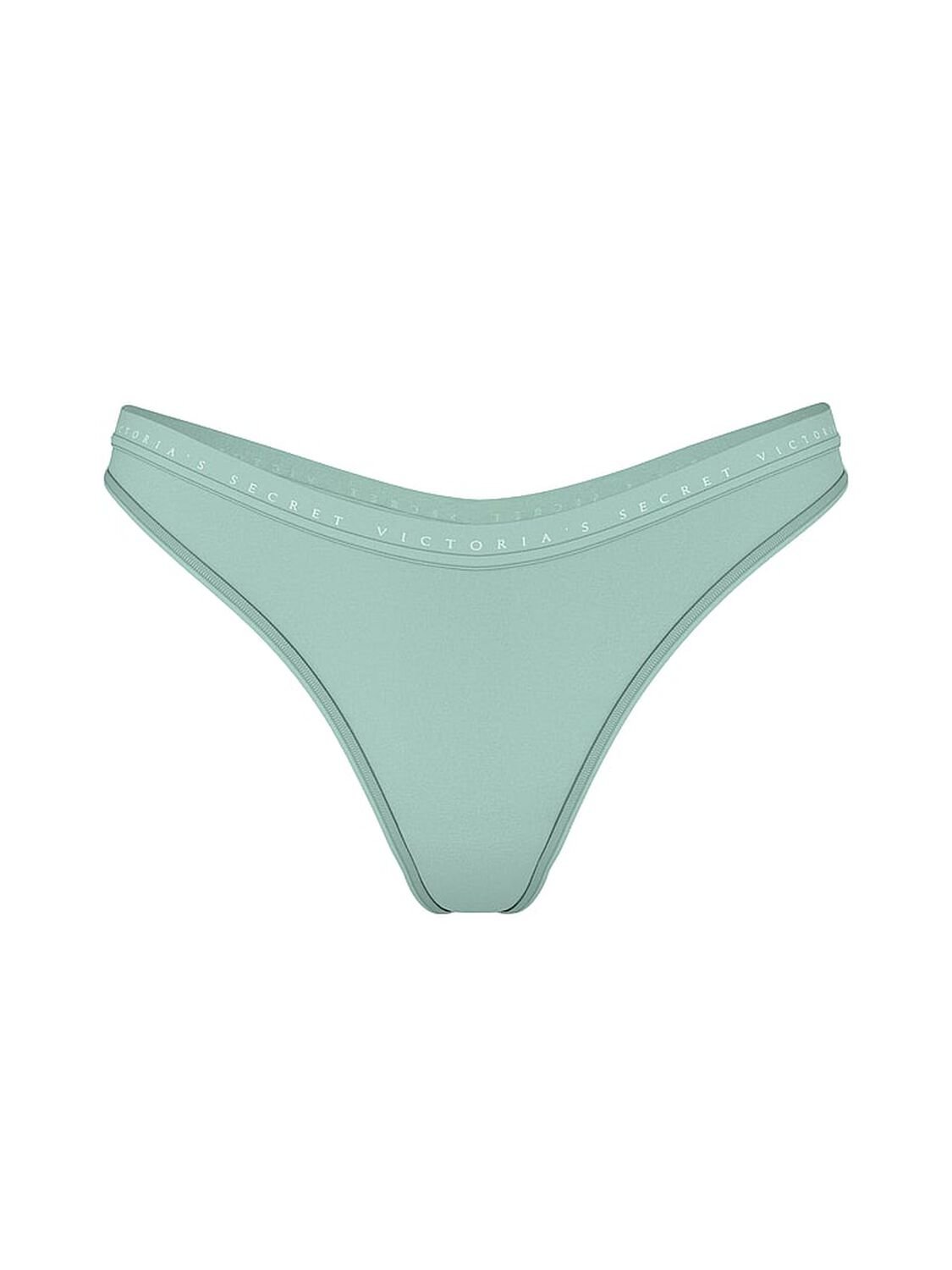 vs Victoria's Secret Stretch Cotton High-Leg Scoop Thong Panty Seasalt Green 1 of 2 