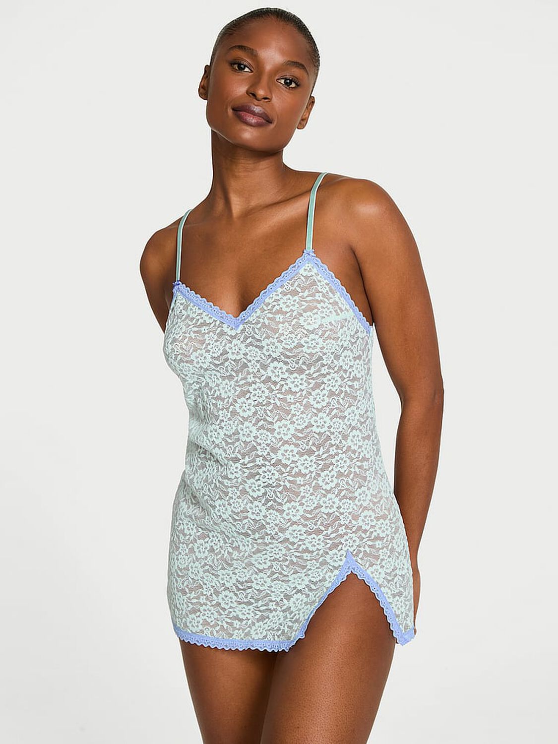 vs Victoria's Secret Tease Lacie Slip Dress Tradewind 1 of 2 