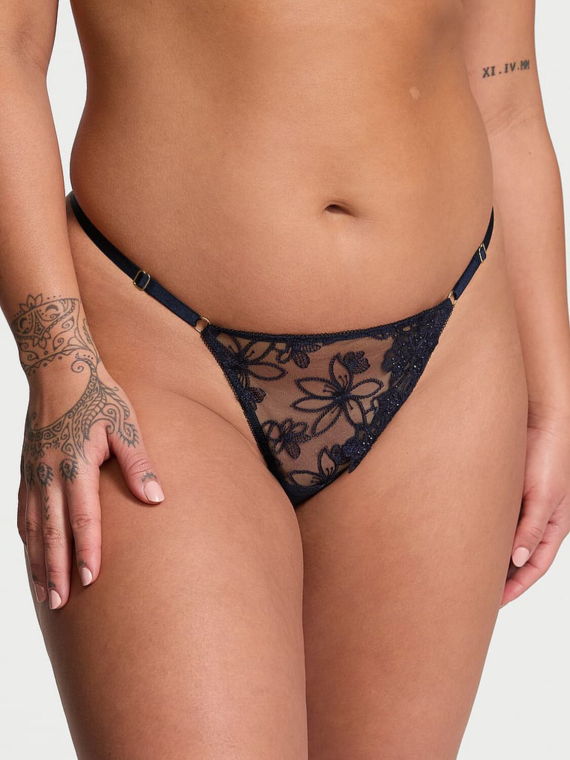 vs Very Sexy Ziggy Glam Noir Adjustable V-String Panty 1 of 3 