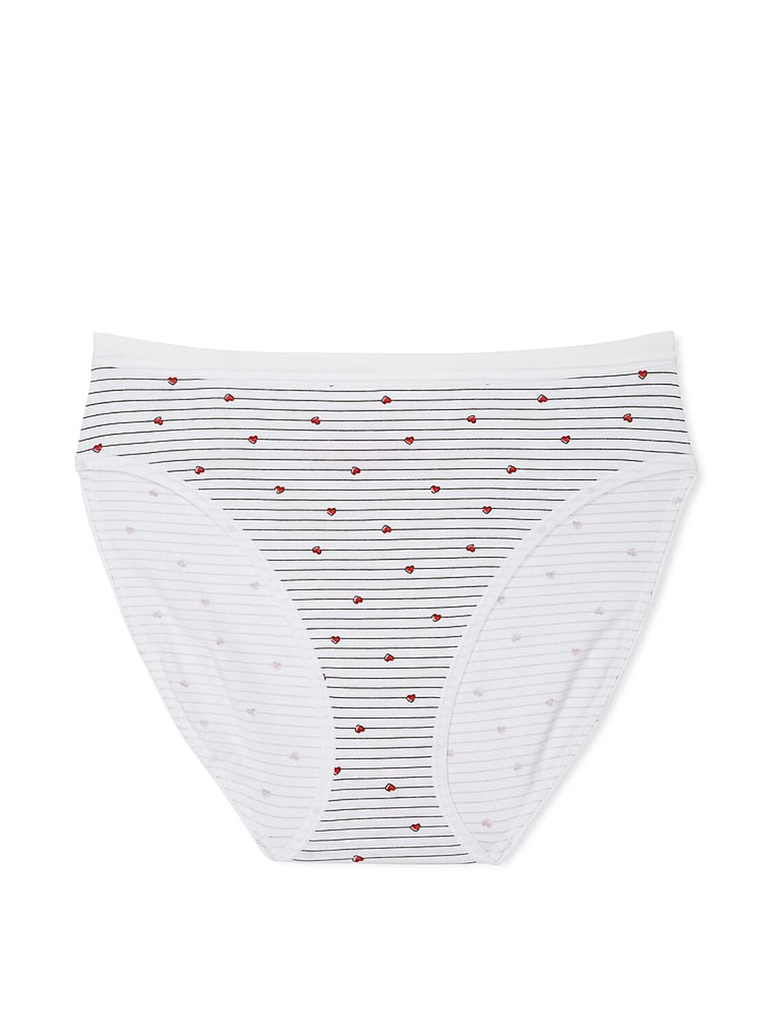 vs Victoria's Secret Stretch Cotton High-Leg Brief Panty White Heart Stripes 3 of 3 