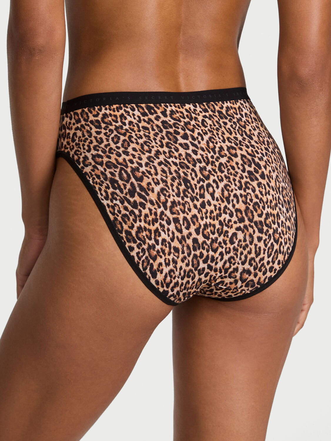 vs Victoria's Secret Stretch Cotton High-Leg Brief Panty Natural Leopard 2 of 3 
