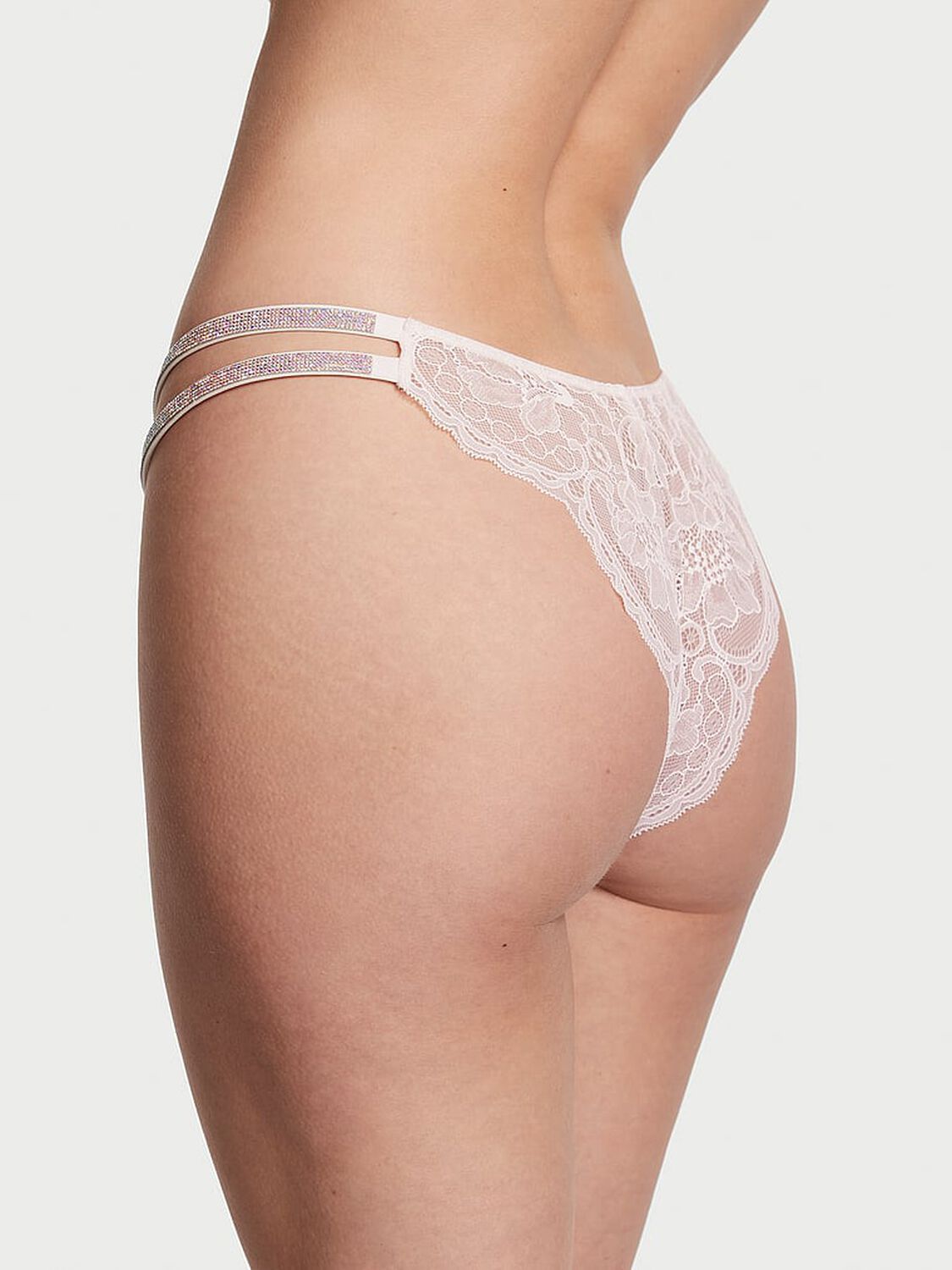 vs Very Sexy Double Shine Strap Lace Brazilian Panty 2 of 4 