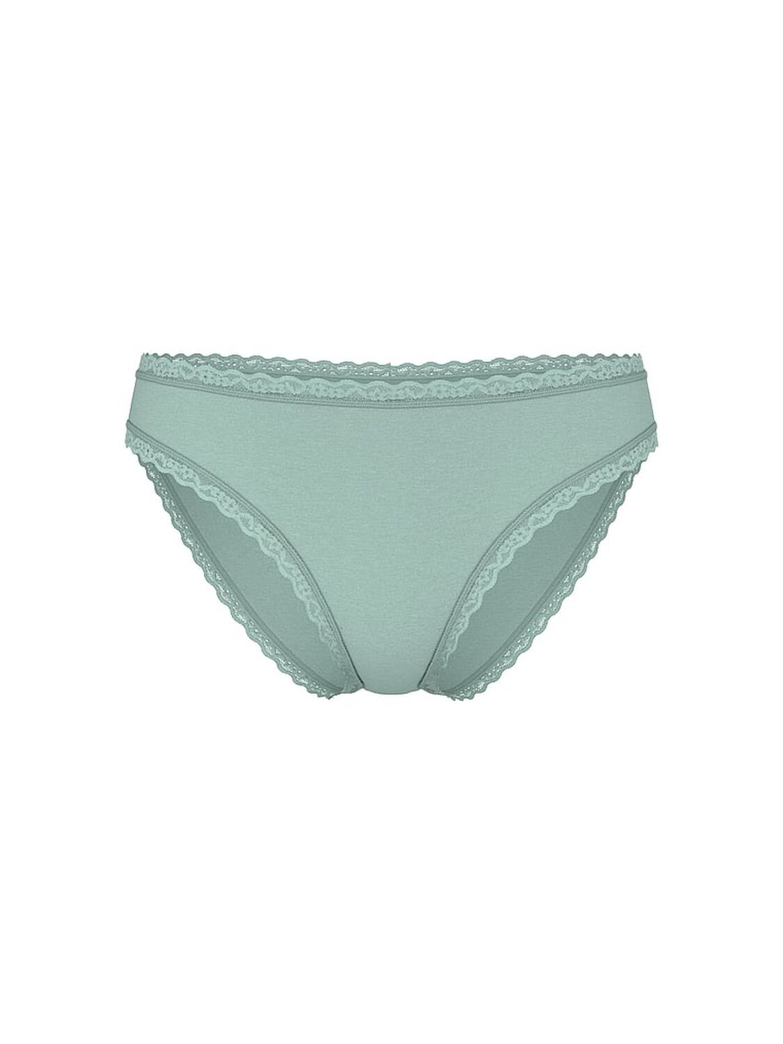 vs Lace Trim Cotton Lace Bow Bikini Panty Green Stone 3 of 3 