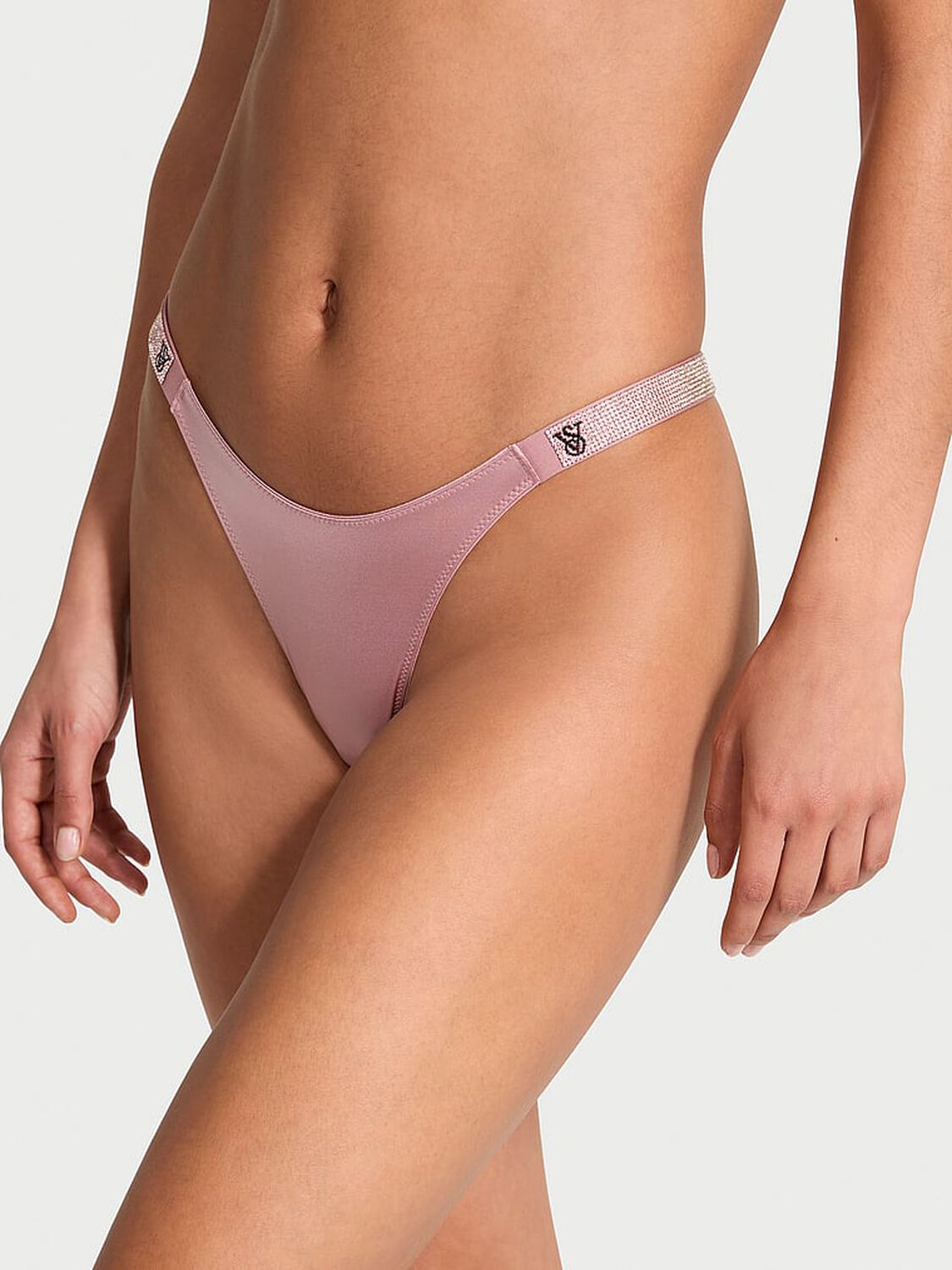 vs Very Sexy Logo Shine Strap Brazilian Panty Nostalgia Rose 1 of 3 