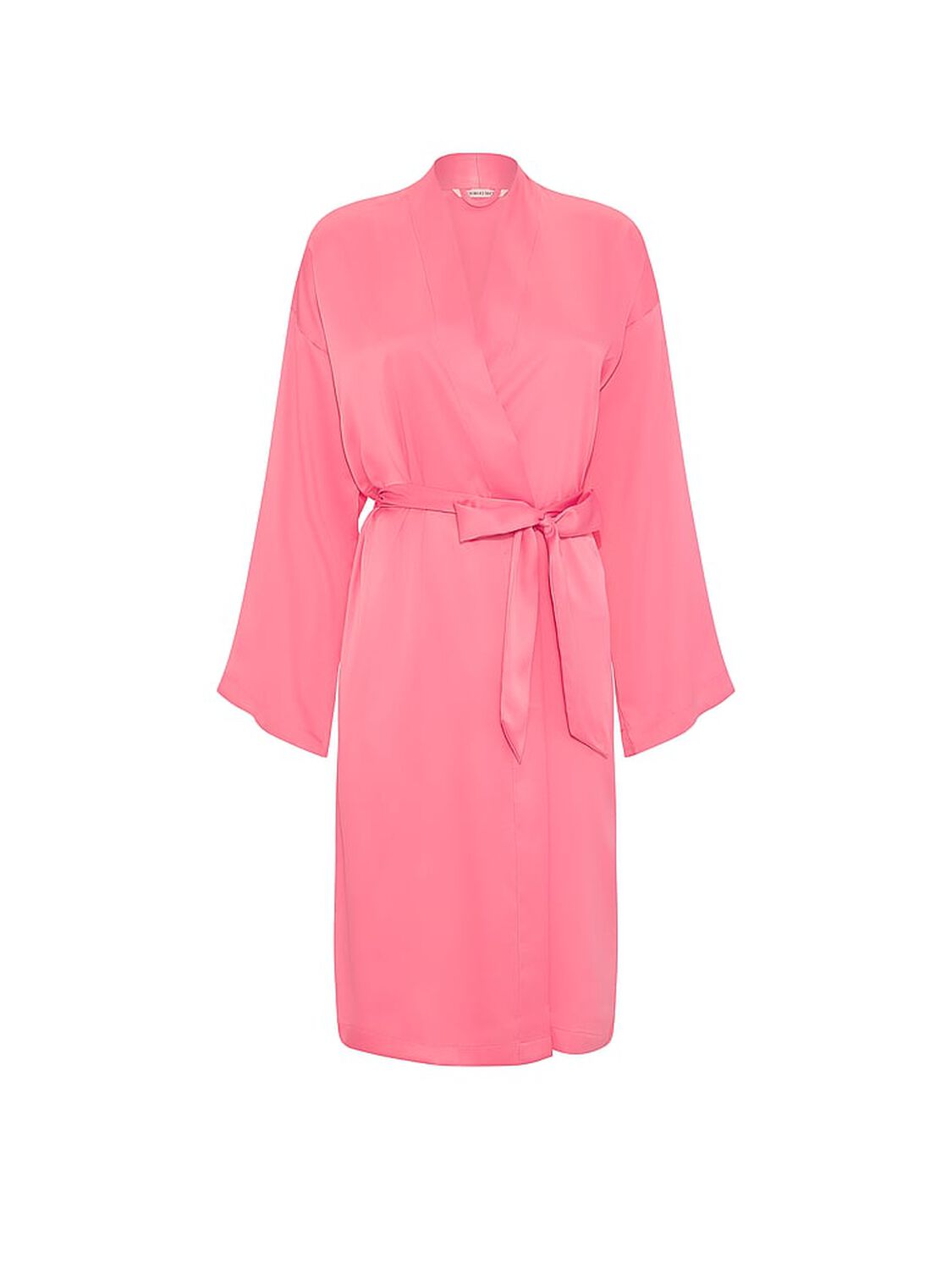 vs Victoria's Secret Signature Satin Midi Robe Wild Salmon 3 of 3 