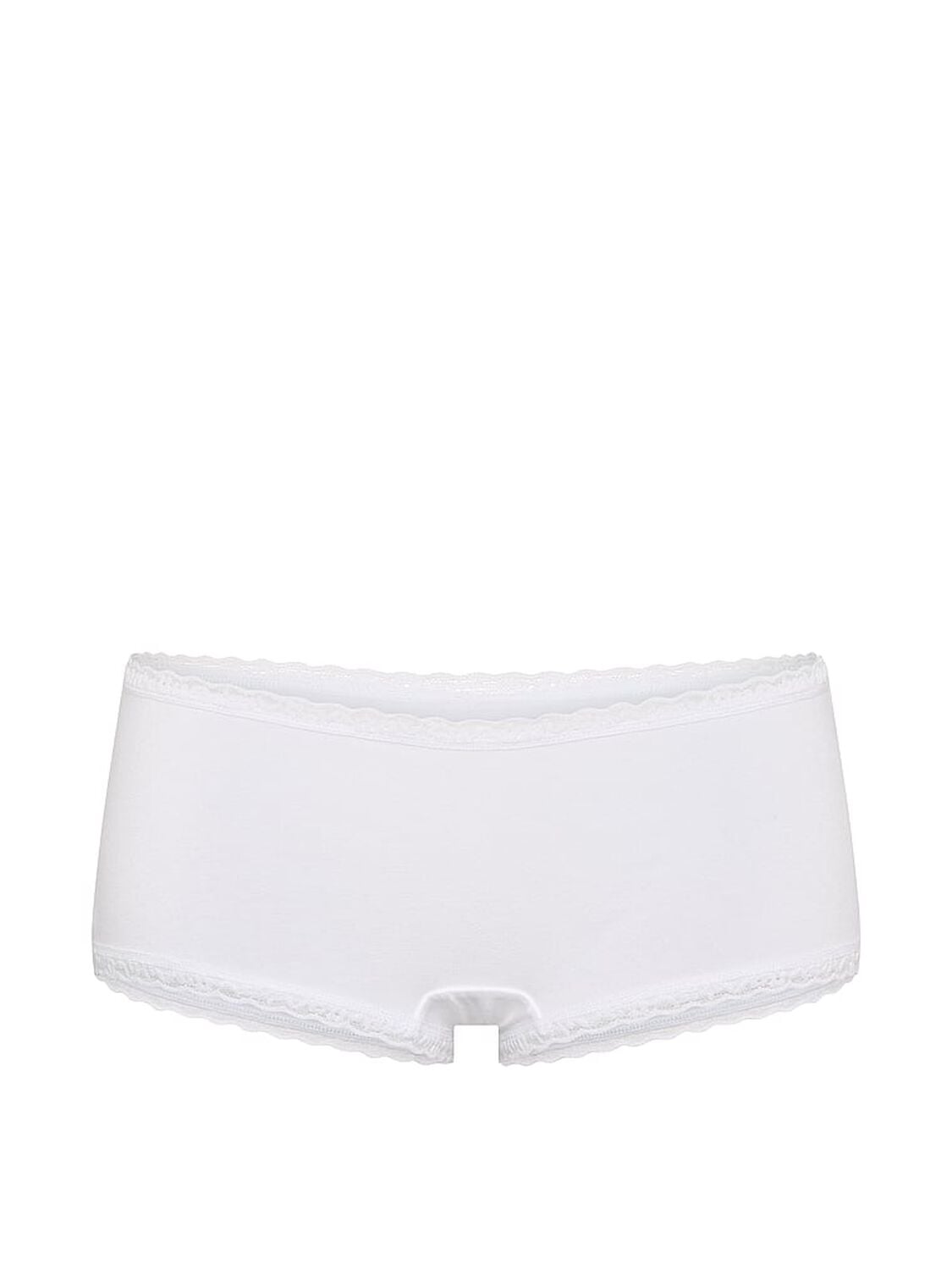 vs Lace Trim Cotton Lace-Trim Boyshort Panty Vs White 3 of 3 