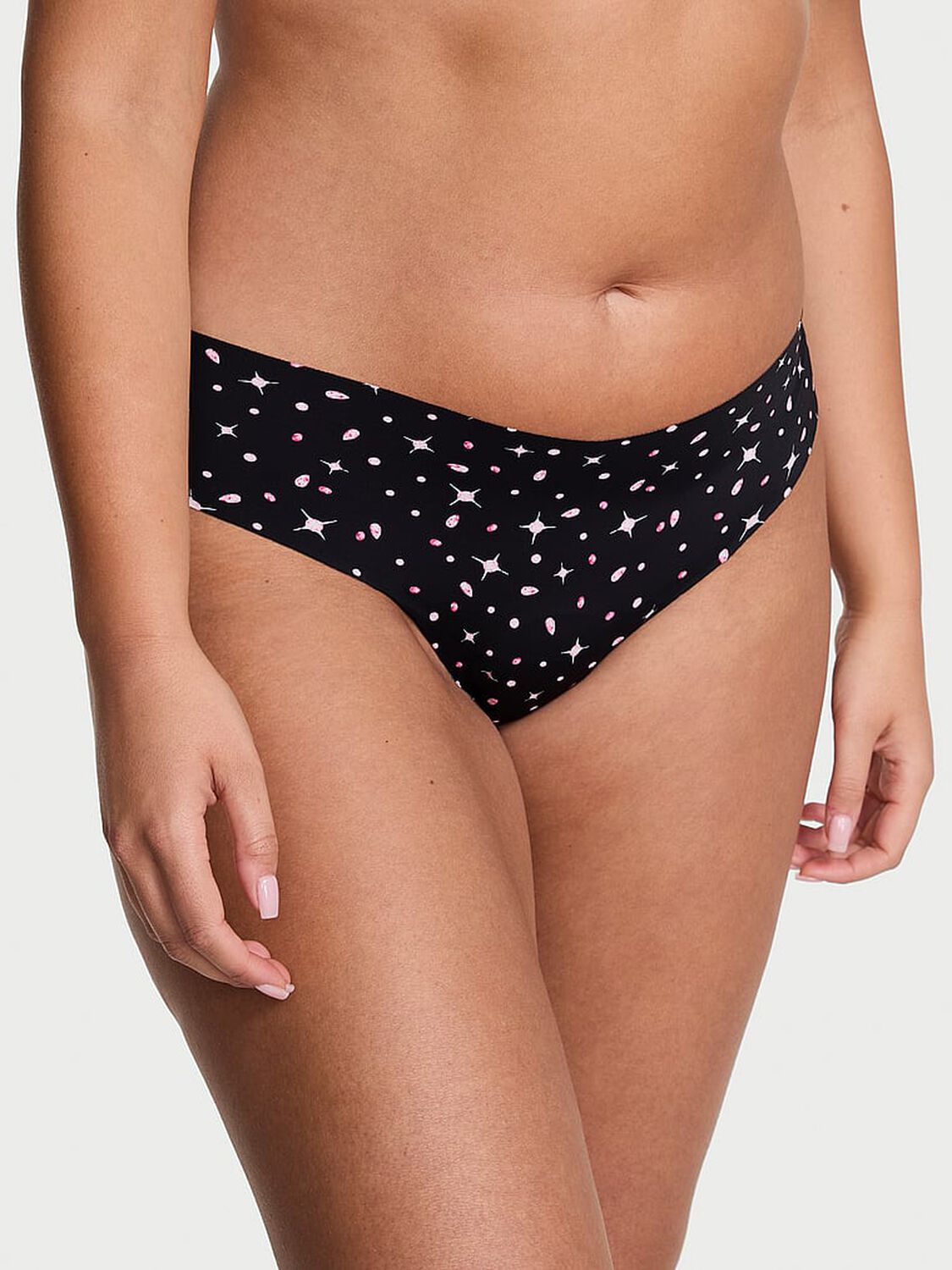 vs No-Show No-Show Thong Panty Black Bows 1 of 2 