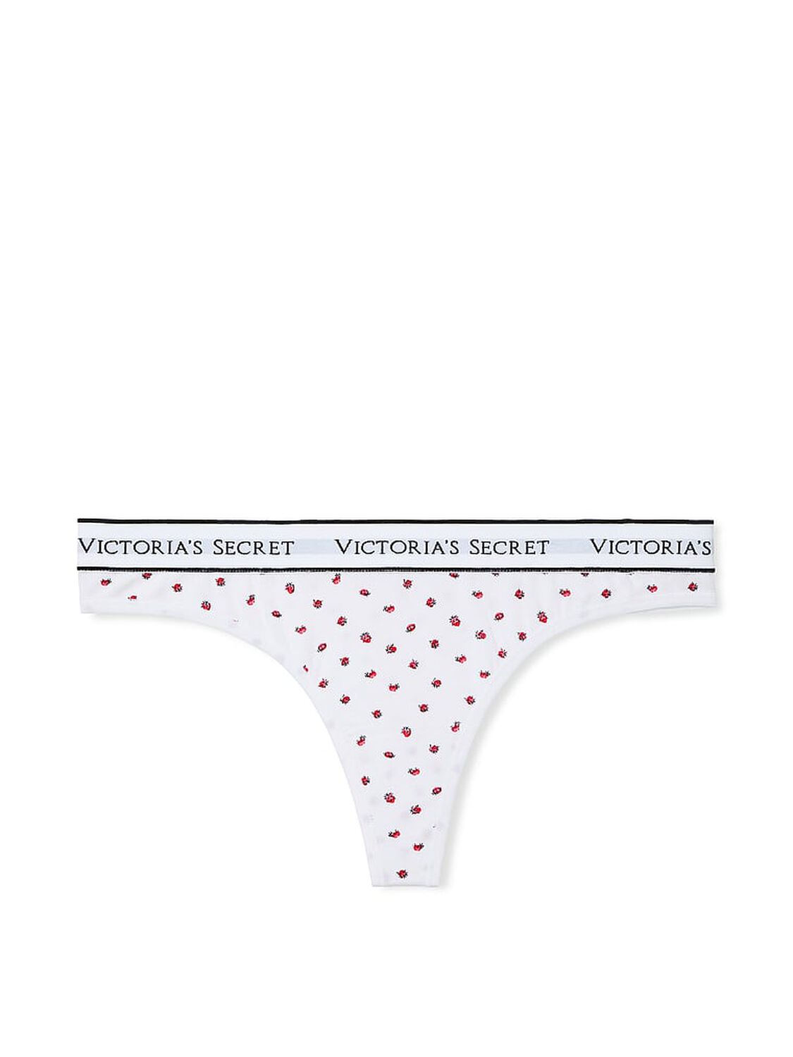 vs Cotton Logo Cotton Thong Panty White Ladybug 1 of 3 
