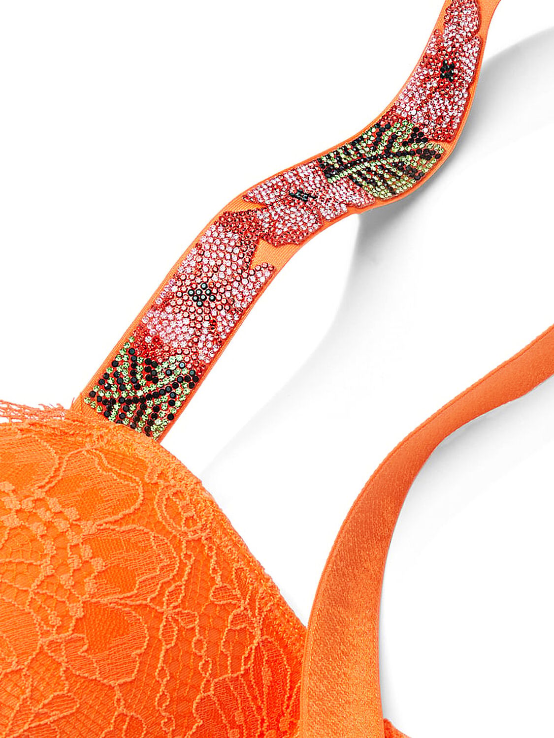 vs Very Sexy Shine Strap Lace Push-Up Bra Sunny Orange 4 of 4 