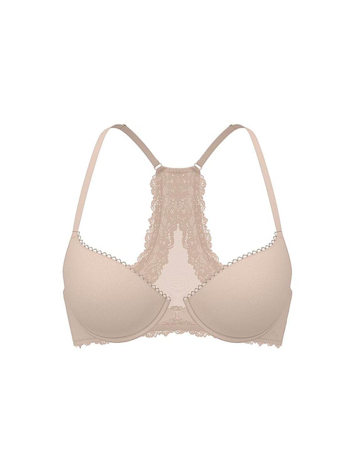 vs Body By Victoria Lightly Lined Lace Racerback Full-Coverage Bra Marzipan 3 of 3 