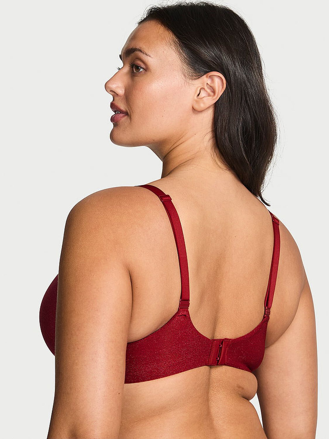 vs Body By Victoria Shimmer Lightly Lined Full-Coverage Bra Red Lacquer 2 of 2 