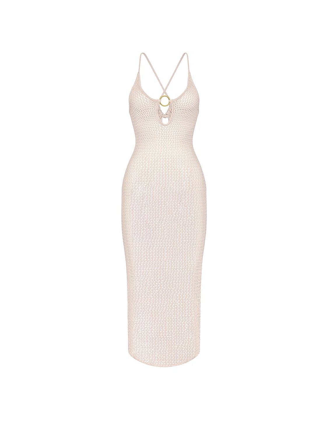 vs Victoria's Secret Swim Beachwear Crochet Keyhole Dress Pearl White 3 of 3 