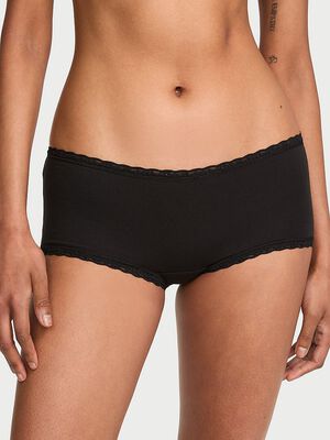 Cotton Lace-Trim Boyshort Panty